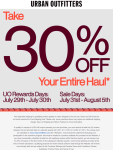 30% off everything at Urban Outfitters #urbanoutfitters