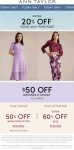 Extra 20% off $200 online today at Ann Taylor #anntaylor