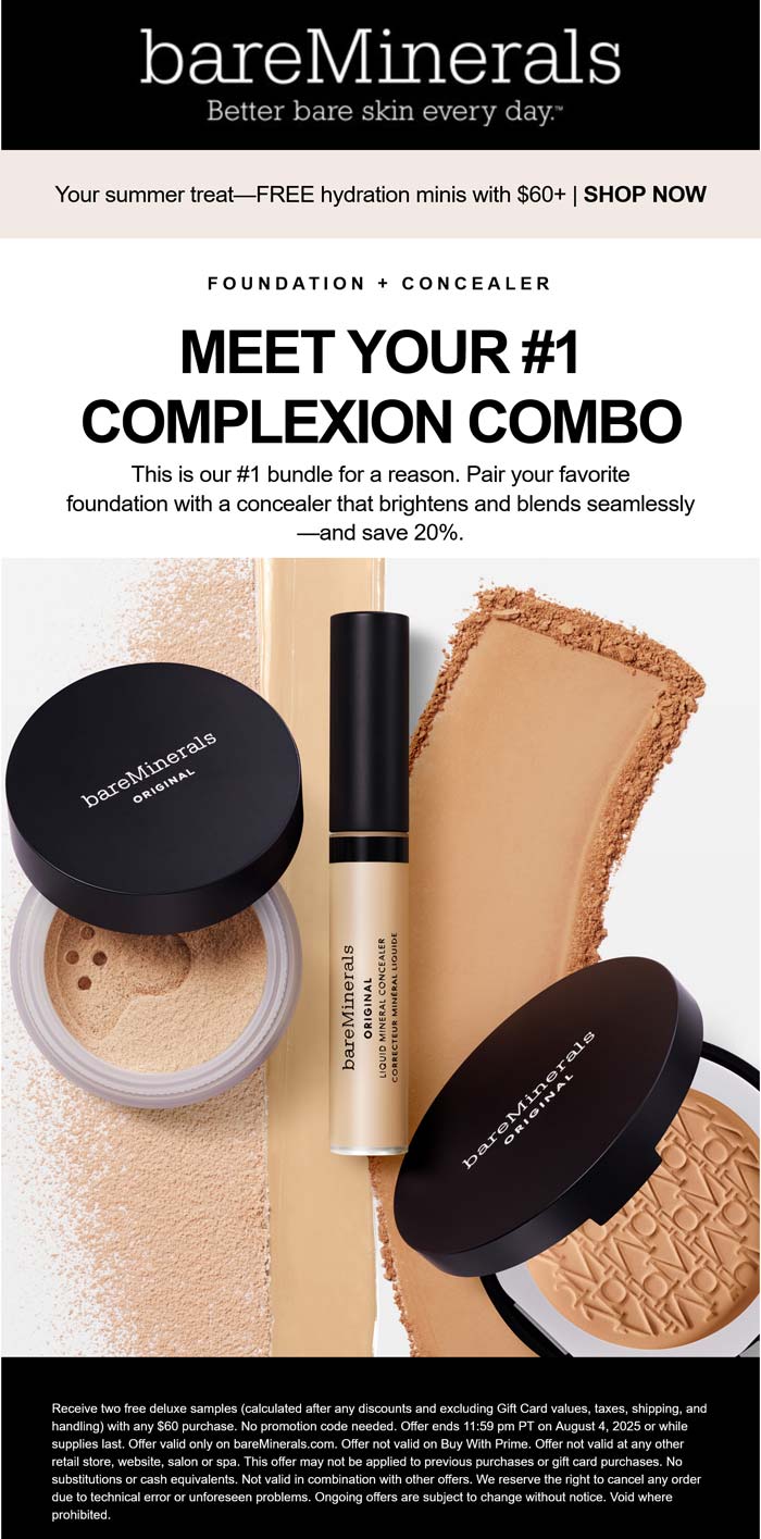 20% off foundation + sealer bundle at bareMinerals
