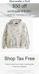 $25-$50 off $100+ at Abercrombie & Fitch #abercrombiefitch