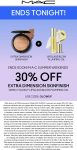 30% off skinfinish with your plumping oil today at MAC cosmetics via promo code GLOWUP #mac
