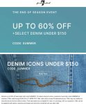 20-60% off summer styles today at 7 for All Mankind via promo code SUMMER #7forallmankind