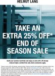 Extra 25% off sale items online today at Helmut Lang #helmutlang