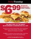Cheeseburger or sandwich + fries = $7 today at Ruby Tuesday #rubytuesday