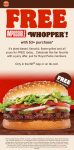 Free impossible whopper cheeseburger on $3 today at Burger King #burgerking