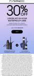30% off liquidlast liner at MAC Cosmetics via promo code MACEYES #mac