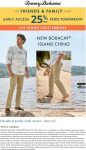 25% off at Tommy Bahama via promo code EARLY25 #tommybahama