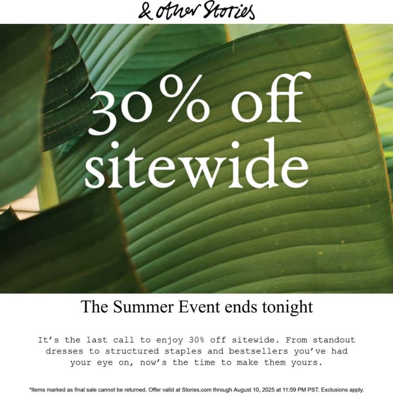 & Other Stories coupon: 30% off everything online today at & Other Stories