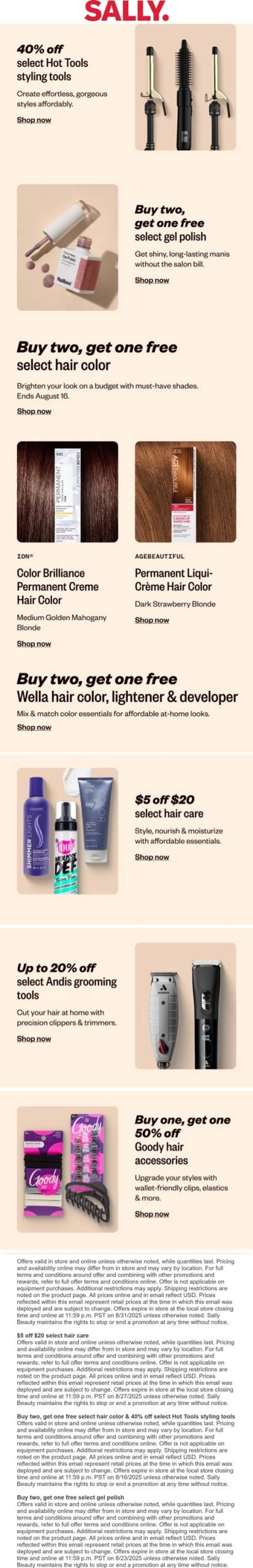 3rd hair color, nail polish free & more at Sally Beauty