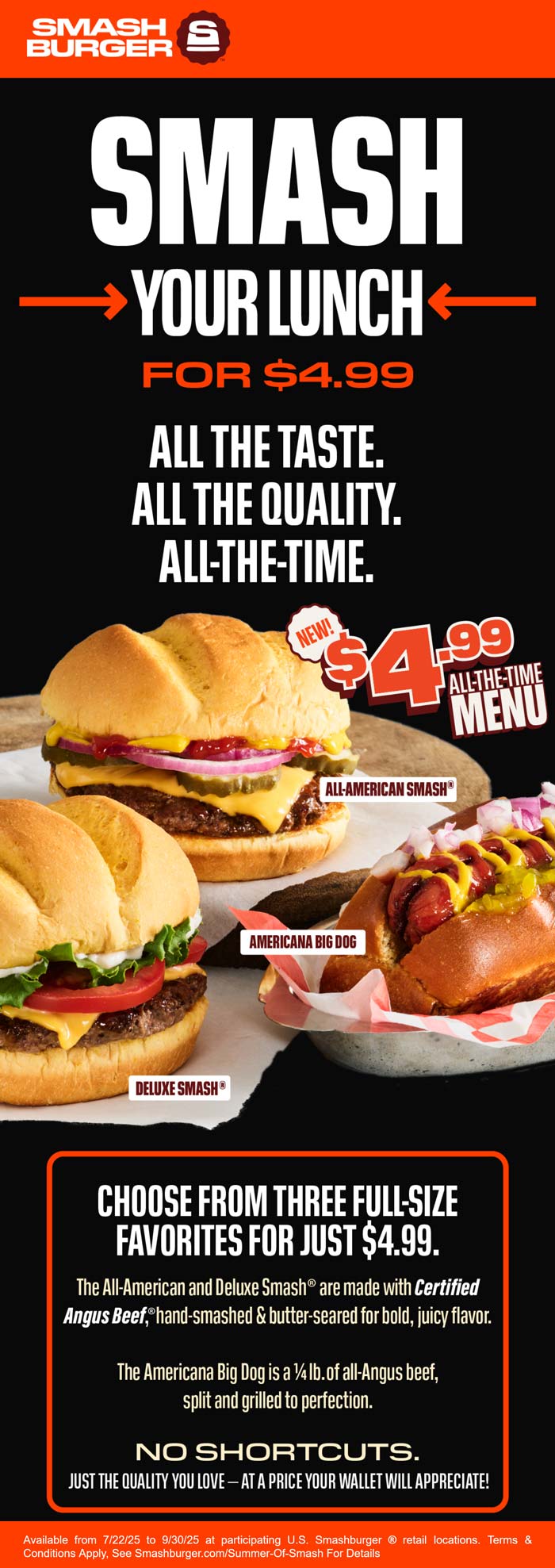 $5 lunch entrees at Smashburger