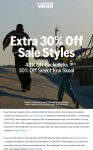Extra 30% off sale styles, 40% backpacks & more today at Vans #vans