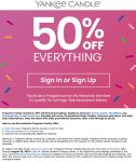 50% off everything today at Yankee Candle #yankeecandle