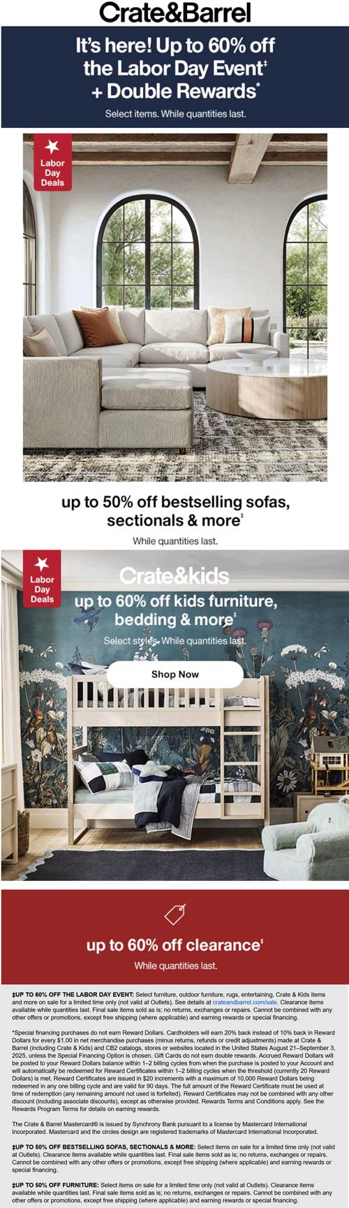 Crate & Barrel coupon: 20-60% off at Crate & Barrel, ditto online