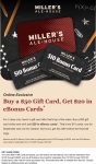 $20 in cards free on your $50 card at Millers Ale House restaurants #millersalehouse