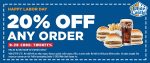 20% off Labor Day weekend at White Castle restaurants, or online via promo code TWENTY% #whitecastle