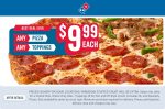 Any pizza + 7 toppings = $10 at Dominos #dominos