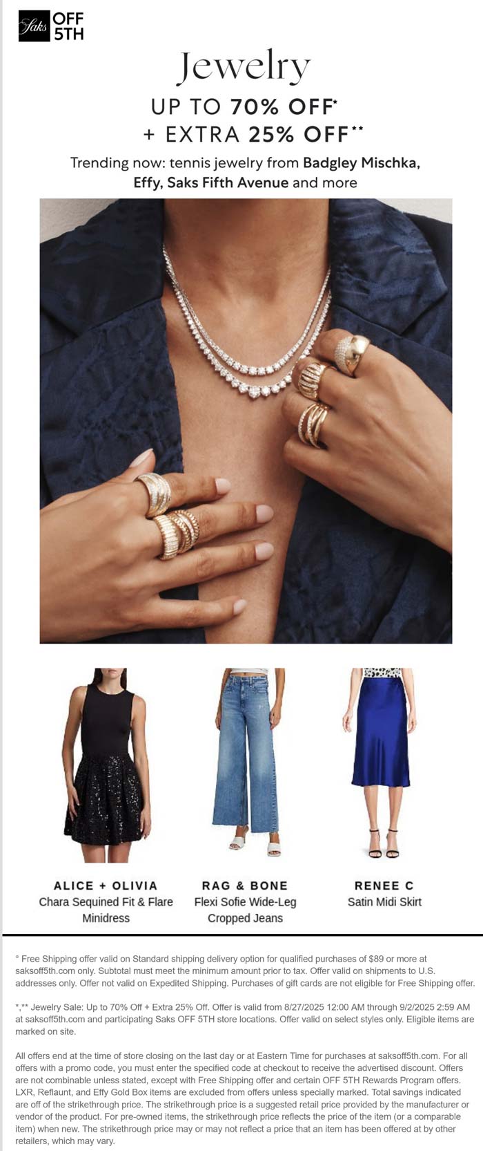 25-95% off jewelry at Saks OFF 5TH