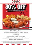 30% off Tues & Weds at TGI Fridays restaurants #tgifridays