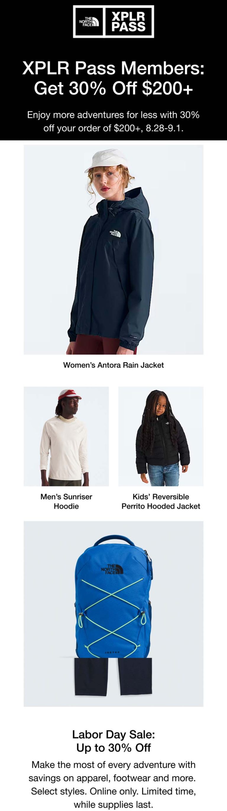30% off $200+ at The North Face