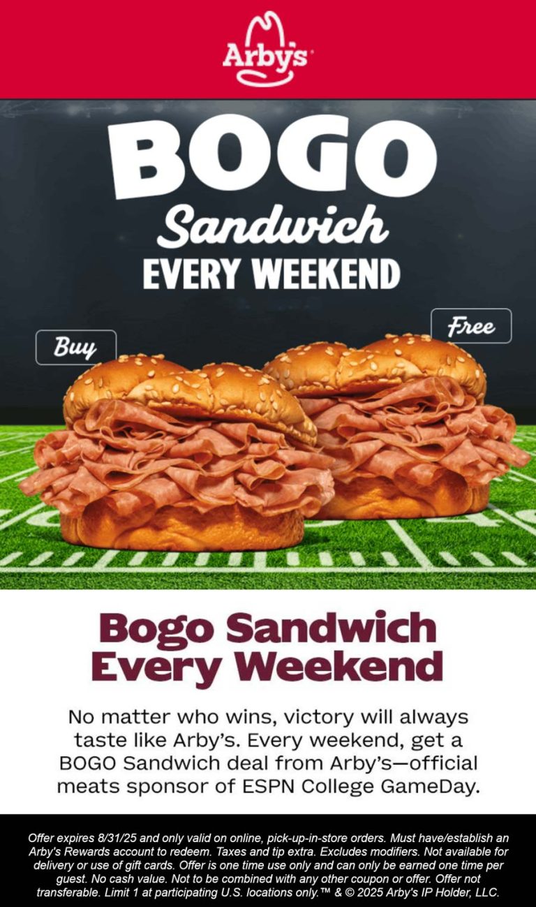 Second sandwich free online at Arbys