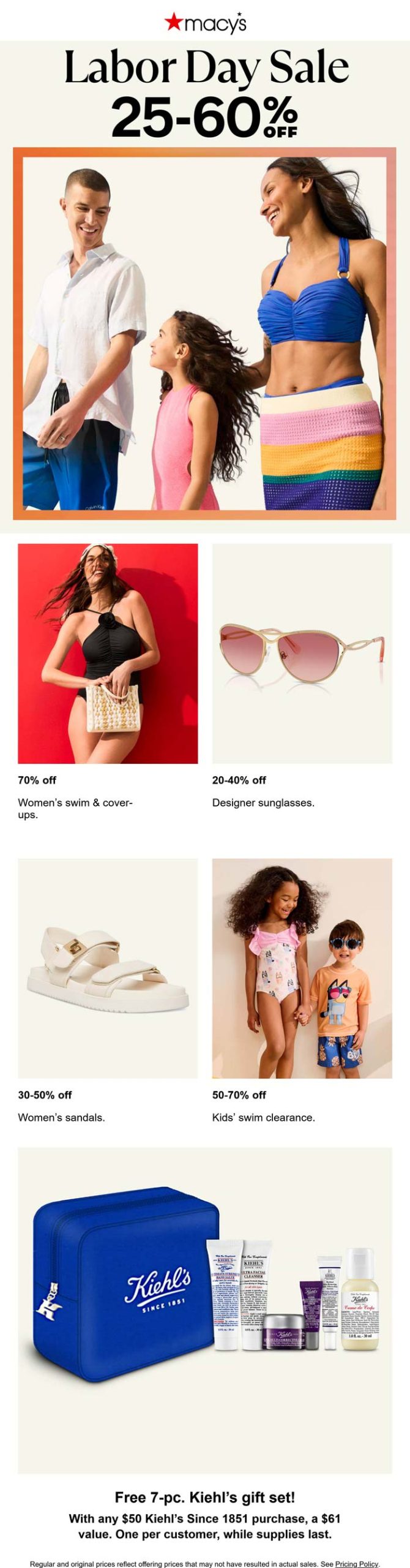 Free 7pc on $50+ & 25-60% off at Macys
