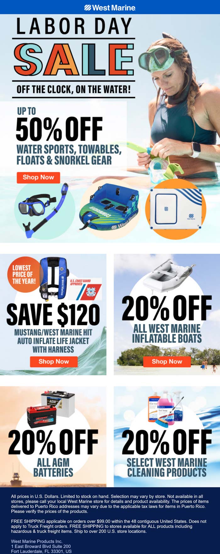 20-50% off water sports & more at West Marine
