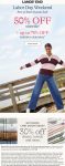 50% off everything at Lands End via promo LABORDAY and PIN 1234 #landsend