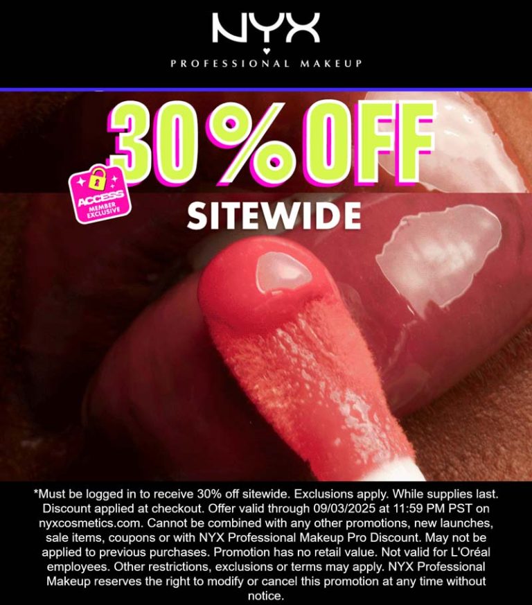 30% off everything at NYX Professional Makeup