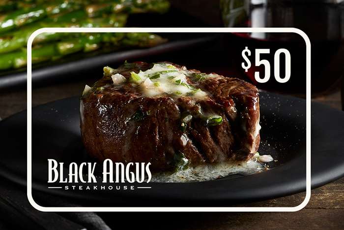 $15 off campfire feast dinner for 2 via login at Black Angus steakhouse