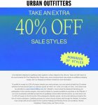 Extra 40% off sale styles today at Urban Outfitters #urbanoutfitters