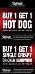 Second hot dog free & more at Nathans Famous #nathansfamous