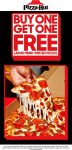 Second large pizza free online at Pizza Hut via promo code MYBOGO #pizzahut
