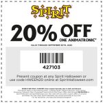 20% off a single animatronic at Spirt Halloween, or online via promo code HWEEN20 #spirthalloween