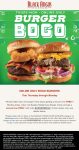 Second cheeseburger free at Black Angus steakhouse via promo code BURGERBOGO #blackangus
