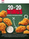 20 chicken wings for $20 via login at KFC #kfc