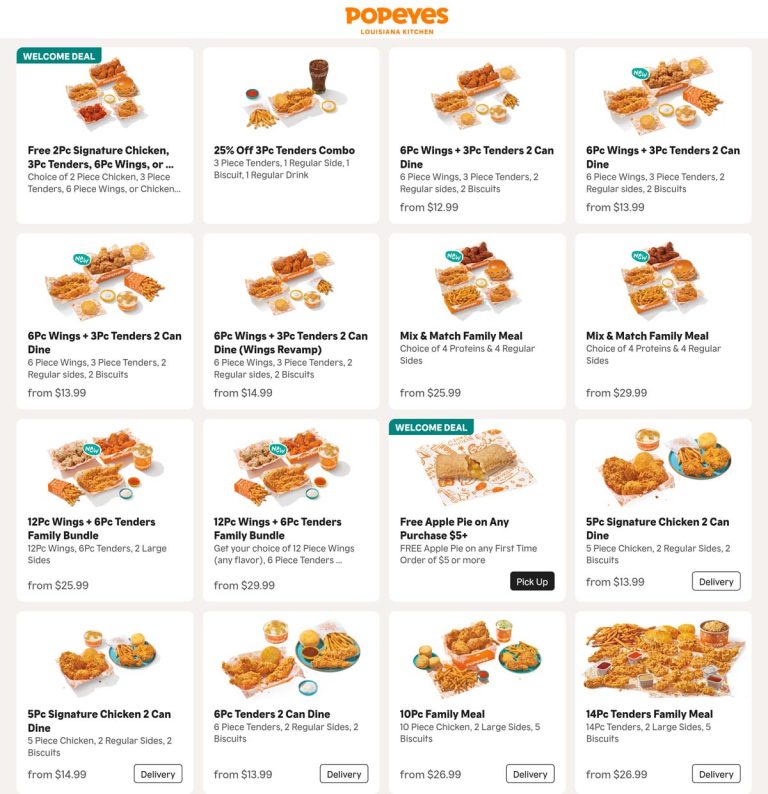25% off 3pc chicken tenders combo meal & more via login at Popeyes