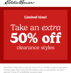 Extra 50% off clearance at Eddie Bauer #eddiebauer