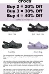 20-40% off 2+ pair of Crocs online #crocs