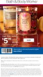 $6 candles today at Bath & Body Works, or online via promo code GETCOZY #bathbodyworks
