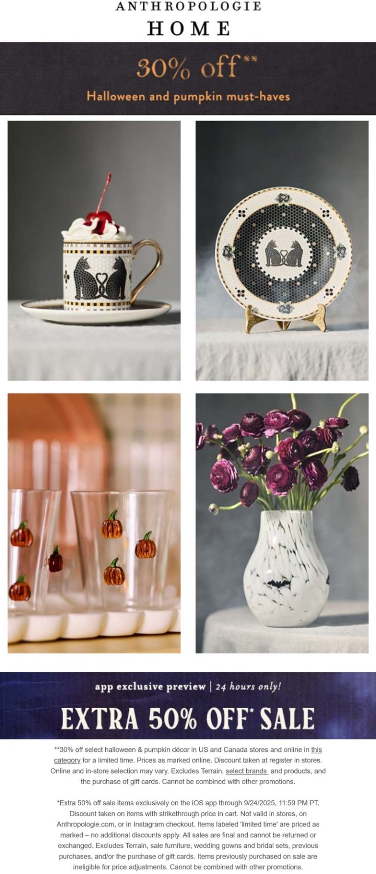 Extra 50% off sale items & more today at Anthropologie