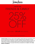 25% off at Neiman Marcus, ditto online #neimanmarcus