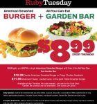 Cheeseburger + fries + bottomless garden bar = $9 today at Ruby Tuesday #rubytuesday
