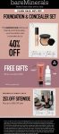 40% off foundation & sealer + free gifts on $75+ at bareMinerals #bareminerals