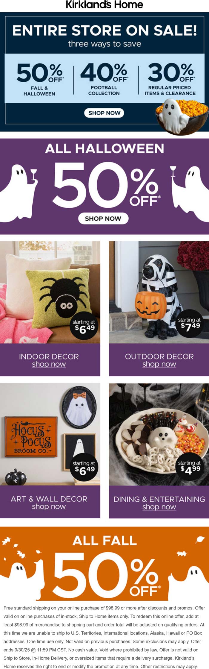 30-50% off everything at Kirklands