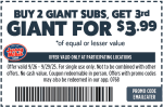 3rd giant sub sandwich = $4 at Jersey Mikes #jerseymikes