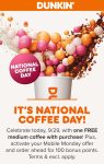 Free coffee with your mobile order today at Dunkin Donuts #dunkindonuts