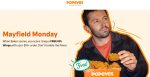 Free 6pc chicken wings on $10 today at Popeyes #popeyes