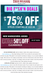 75% off fall fits today at True Religion #truereligion