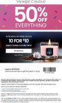 50% off everything at Yankee Candle, ditto online via login #yankeecandle