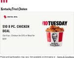 8pc chicken = $10 today at KFC #kfc